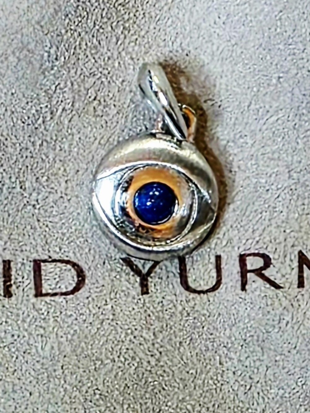 David Yurman Sterling Silver Blue Stone Evil Eye Pendant